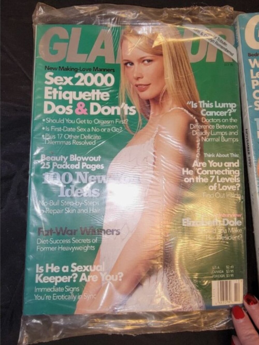 Claudia Schiffer 1999 Glamour New Vintage Magazine Y2K SEALED In PACKAGE